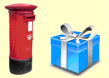 Postbox and parcel